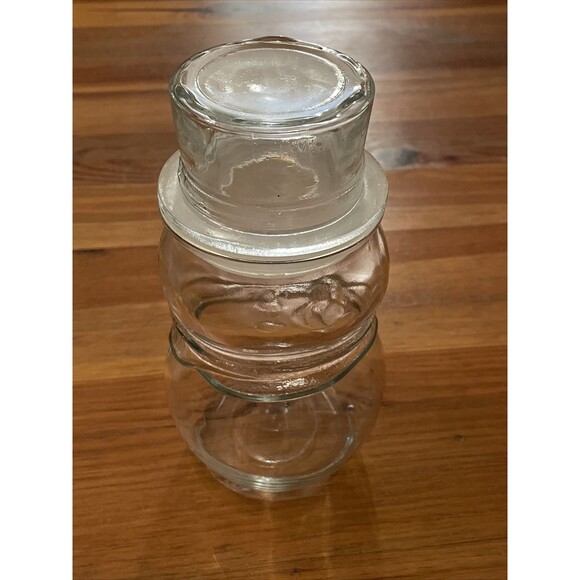 Libbey Clear Glass Lidded Snowman Jar Canister Christmas Holiday 8 Inches - Picture 5 of 13